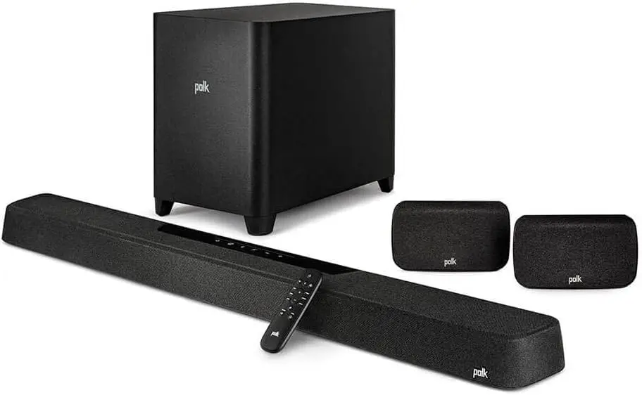 Polk Audio MagniFi Max AX SR 7.1.2 Channel Sound Bar with Wireless 10" Subwoofer & SR2 Surround Speakers for Smart TV, Dolby Atmos and DTS:X, Polk's Patented VoiceAdjust & SDA Technologies
Polk Audio MagniFi Max AX SR 7.1.2 Channel Sound Bar with Wireless 10" Subwoofer & SR2 Surround Speakers for Smart TV, Dolby Atmos and DTS:X, Polk's Patented VoiceAdjust & SDA Technologies