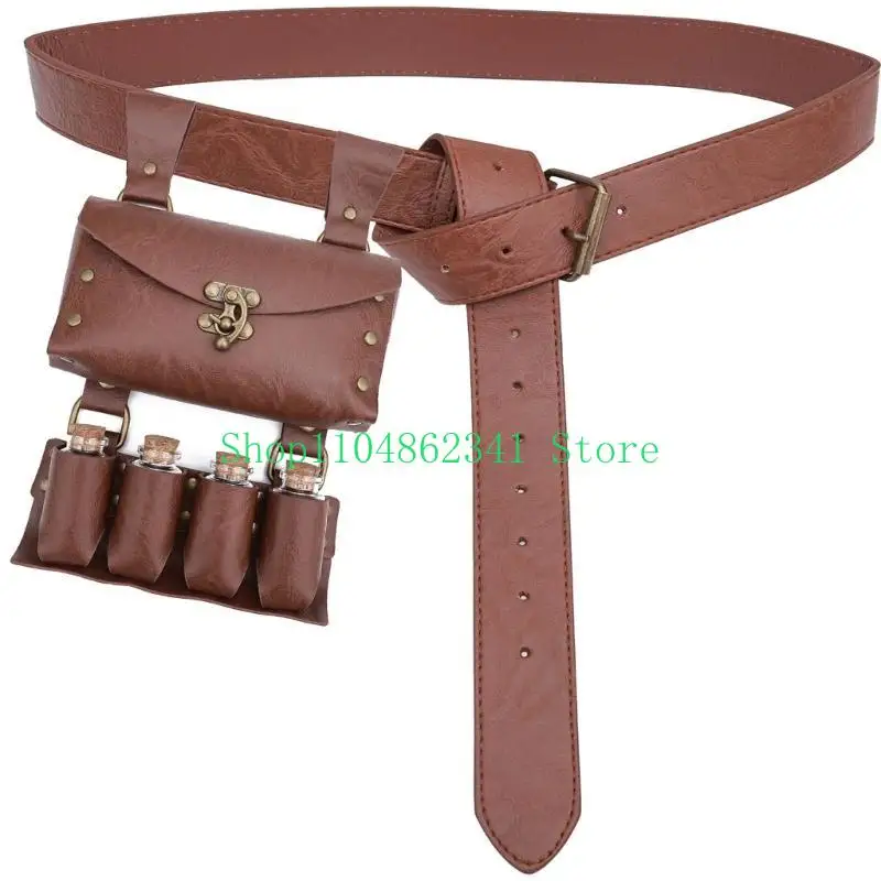 Medieval Leather Belt Pouches With 4 Bottle Holder Halloween Wizard Waist Pouches Side Pack Halloween Costume Accessory
Medieval Leather Belt Pouches With 4 Bottle Holder Halloween Wizard Waist Pouches Side Pack Halloween Costume Accessory