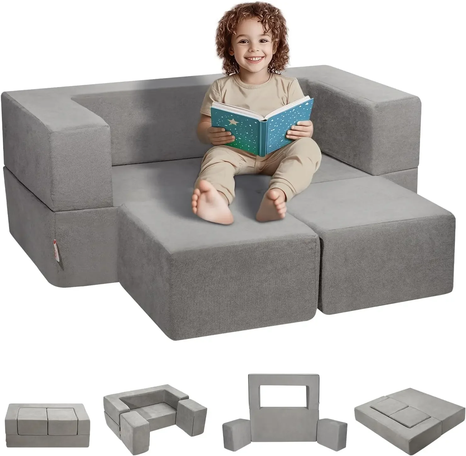 Kids Couch, 4Pcs Modular Kids Play Couch, Toddler Couch Sofa Bed, Kids Chair Seat Playroom Furniture, Child Sectional Sofa
Kids Couch, 4Pcs Modular Kids Play Couch, Toddler Couch Sofa Bed, Kids Chair Seat Playroom Furniture, Child Sectional Sofa