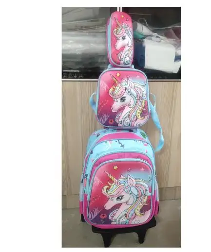 Kids school wheeled Backpack 3pcs/ set lunch bag pen bag for girls School Trolley Bag For School Rolling backpack Bag For girls
Kids school wheeled Backpack 3pcs/ set lunch bag pen bag for girls School Trolley Bag For School Rolling backpack Bag For girls