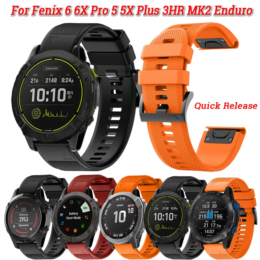 26 22mm Watchband For Garmin Fenix 6 6X Pro 5 5X Plus 3HR Descent Mk2 D2 Enduro Silicone Quick Release Watch Easyfit Wrist Strap
26 22mm Watchband For Garmin Fenix 6 6X Pro 5 5X Plus 3HR Descent Mk2 D2 Enduro Silicone Quick Release Watch Easyfit Wrist Strap