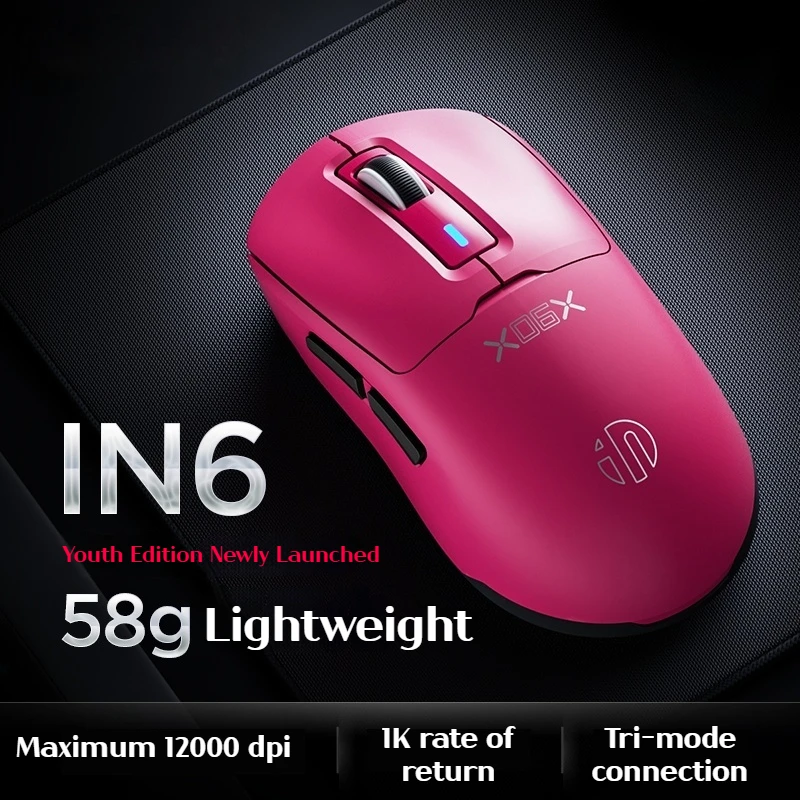 IN6 Wireless Bluetooth Gaming Mouse Tri-Mode PAW3311 12000DPI 1000HZ RGB Ultra Light Esports Mouse Gamer Accessories FPS CSGO
IN6 Wireless Bluetooth Gaming Mouse Tri-Mode PAW3311 12000DPI 1000HZ RGB Ultra Light Esports Mouse Gamer Accessories FPS CSGO