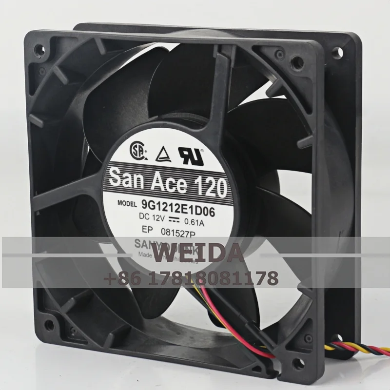 Chassis Fan Original Sanyo SanAce 12038 9G1212E1D06 DC12V 0.61A 12CM Ball Bearing Inverter Cabinet Axial Cooling Fan 120*120*38M
Chassis Fan Original Sanyo SanAce 12038 9G1212E1D06 DC12V 0.61A 12CM Ball Bearing Inverter Cabinet Axial Cooling Fan 120*120*38M
