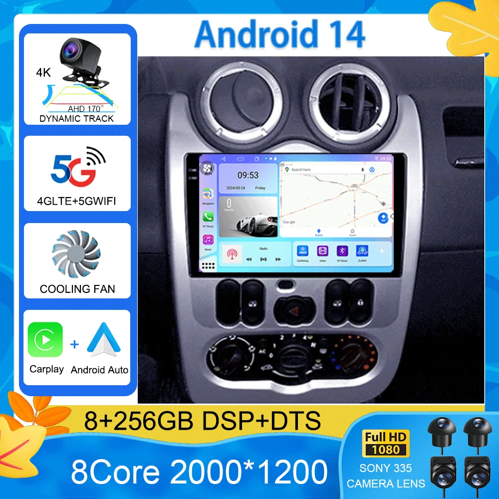 Android 14 Car Radio For Renault Logan 1 Sandero 2009 - 2015 For Dacia Duster 2010 - 2017 Multimedia Video Player Navigation s
Android 14 Car Radio For Renault Logan 1 Sandero 2009 - 2015 For Dacia Duster 2010 - 2017 Multimedia Video Player Navigation s
