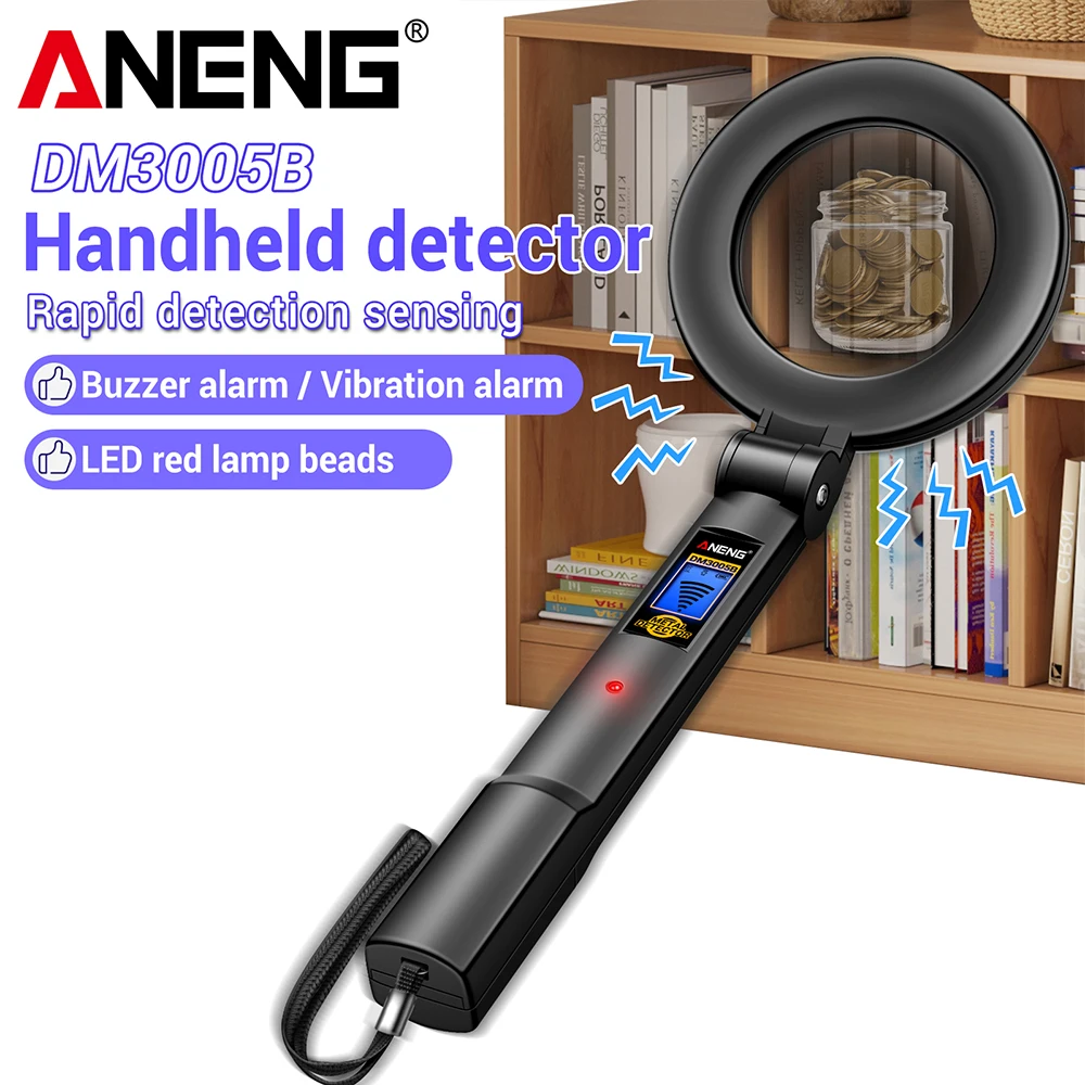 Rapid Detection Metal Detector ANENG DM3005B Handheld Sensing Buzzer Vibration Alarm Blue Backlit Screen LED Foldable Test Tools
Rapid Detection Metal Detector ANENG DM3005B Handheld Sensing Buzzer Vibration Alarm Blue Backlit Screen LED Foldable Test Tools
