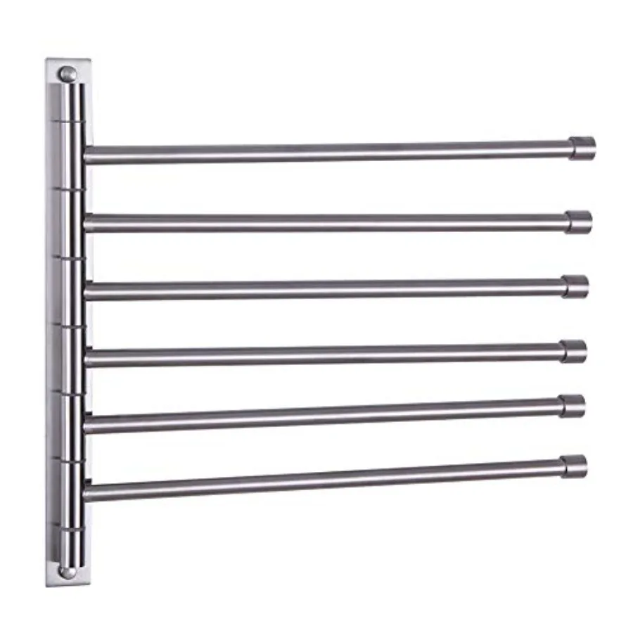 Swivel Towel Bar 6-Arm Bathroom Towel Holder Wall-Mounted Swing Out Towel Rack with Hooks Rustproof Finish
Swivel Towel Bar 6-Arm Bathroom Towel Holder Wall-Mounted Swing Out Towel Rack with Hooks Rustproof Finish