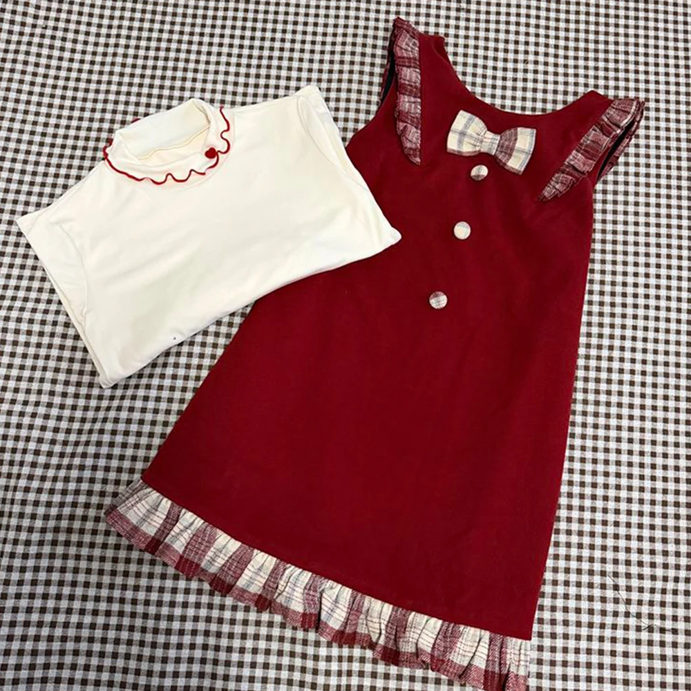 Japanese Kawaii Sweet and Cute Red Two Piece Dress Cute Lolita Sleeveless Dress Y2K Slimming Fashion Dress 2025 Autumn
Japanese Kawaii Sweet and Cute Red Two Piece Dress Cute Lolita Sleeveless Dress Y2K Slimming Fashion Dress 2025 Autumn