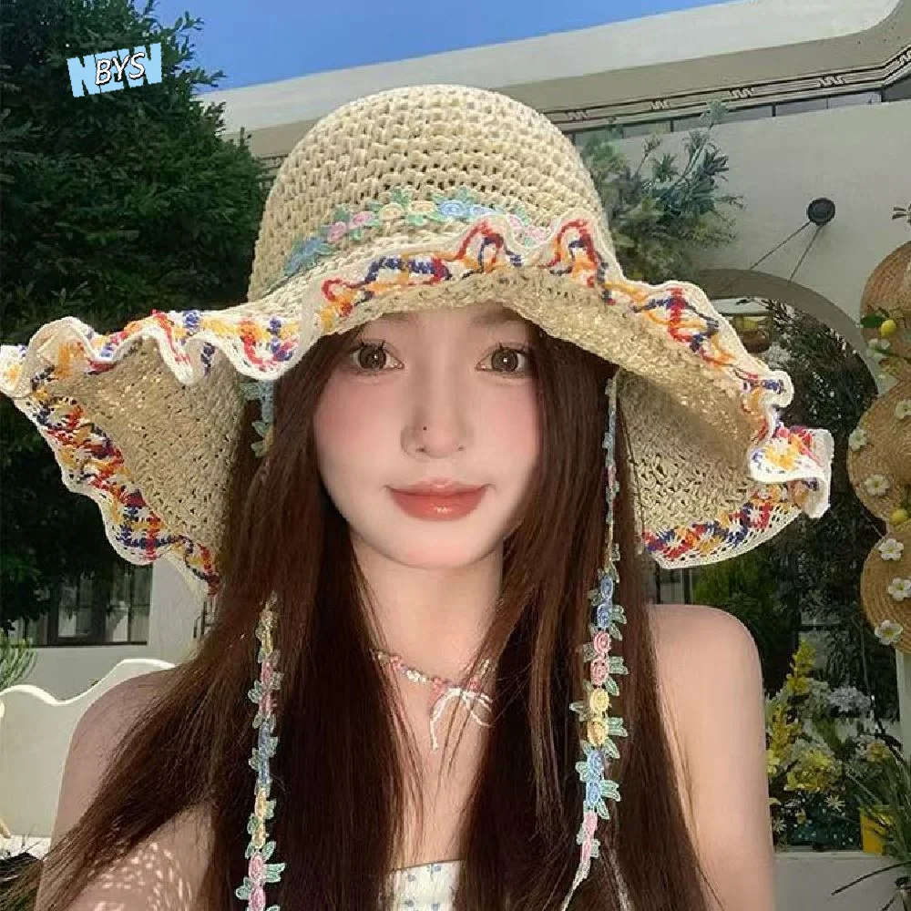 Elegant Woman's Straw Hat Breathable Foldable Lace Brim Sunshade Cap UV Protection Wide Brim Sun Protection Cap Casual Wear
Elegant Woman's Straw Hat Breathable Foldable Lace Brim Sunshade Cap UV Protection Wide Brim Sun Protection Cap Casual Wear