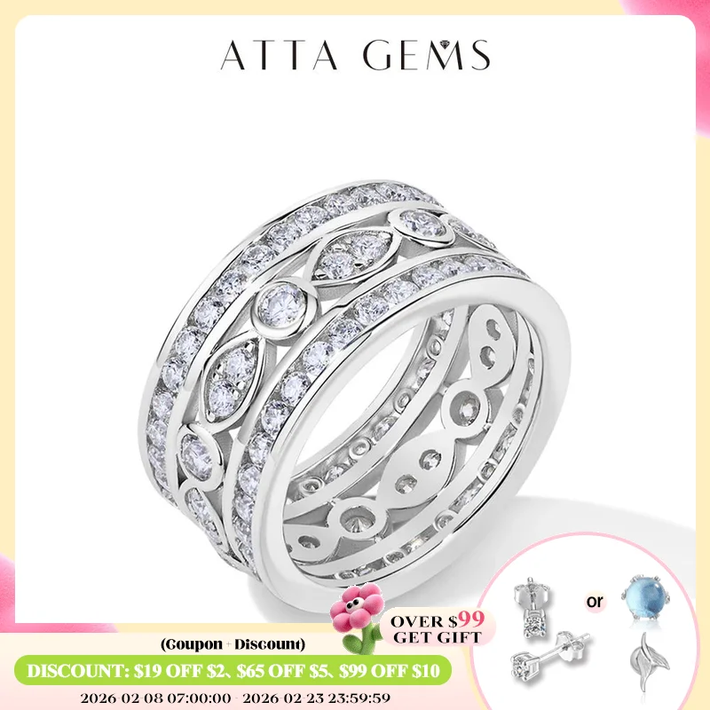 ATTAGEMS Luxury Full Moissanite Rings for Women D Color VVS1 Lab Diamond Band S925 Silver Engagement Wedding Jewelry Party Gift
ATTAGEMS Luxury Full Moissanite Rings for Women D Color VVS1 Lab Diamond Band S925 Silver Engagement Wedding Jewelry Party Gift