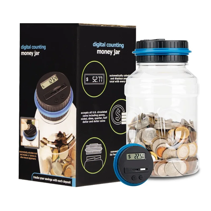 Large Piggy Bank for Adults, Digital Coin Counting Bank, 1.8L Capacity Money Counting Jar, Coins Saving Jar
Large Piggy Bank for Adults, Digital Coin Counting Bank, 1.8L Capacity Money Counting Jar, Coins Saving Jar