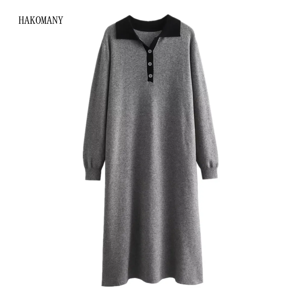 Women Midi Calf Straight Robe Winter CHIC Contrast color Lapel Long Sleeve Knitting Sweater Dress
Women Midi Calf Straight Robe Winter CHIC Contrast color Lapel Long Sleeve Knitting Sweater Dress