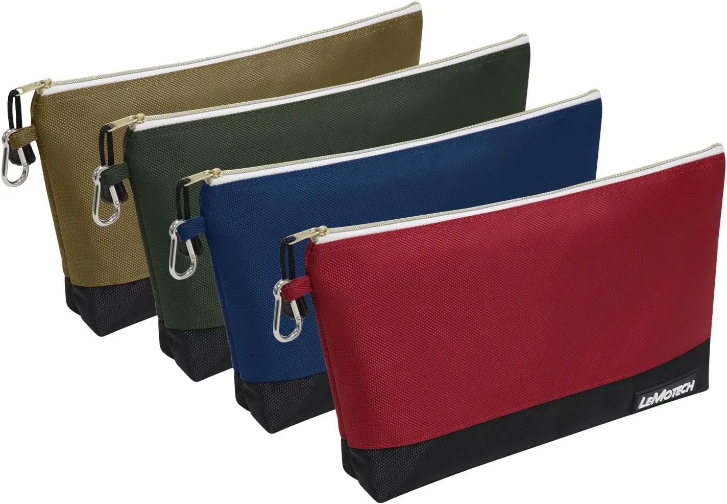 Zipper Tool Bag, Stand-Up Tool Pouch with Carabiners,Utility Bag,Water Resistant Storage Bag,12x6.8-Inch Red/Brown/Blue/Olive 4 Pack
Zipper Tool Bag, Stand-Up Tool Pouch with Carabiners,Utility Bag,Water Resistant Storage Bag,12x6.8-Inch Red/Brown/Blue/Olive 4 Pack