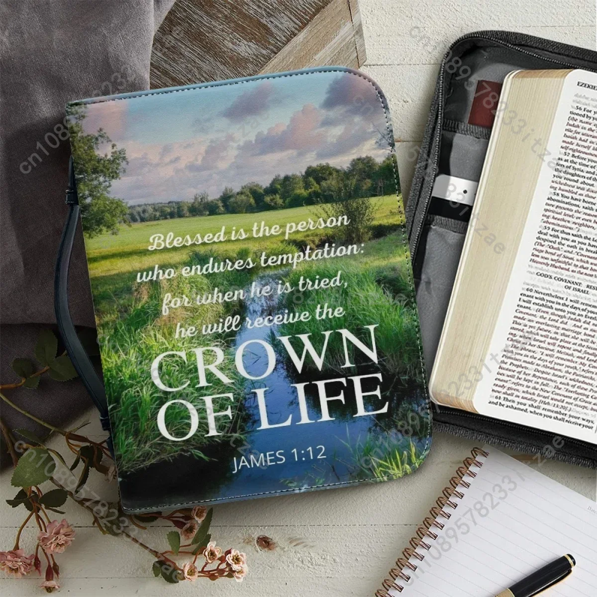 Womens Portable Handbags PU Leather Bible Cover Case Practical Storage Bags Hymn Excerpt Print Christian Bible Bags
Womens Portable Handbags PU Leather Bible Cover Case Practical Storage Bags Hymn Excerpt Print Christian Bible Bags