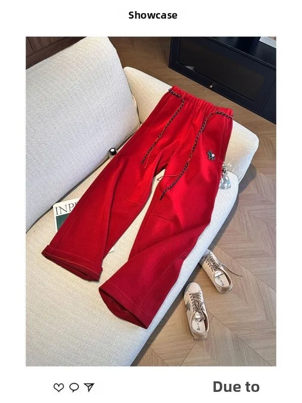 plus Size Red Fce Lined Straight Leg Casual Pants Elastic Waist Warm Sweatpants for Men And Women Spring Autumn Winter
plus Size Red Fce Lined Straight Leg Casual Pants Elastic Waist Warm Sweatpants for Men And Women Spring Autumn Winter