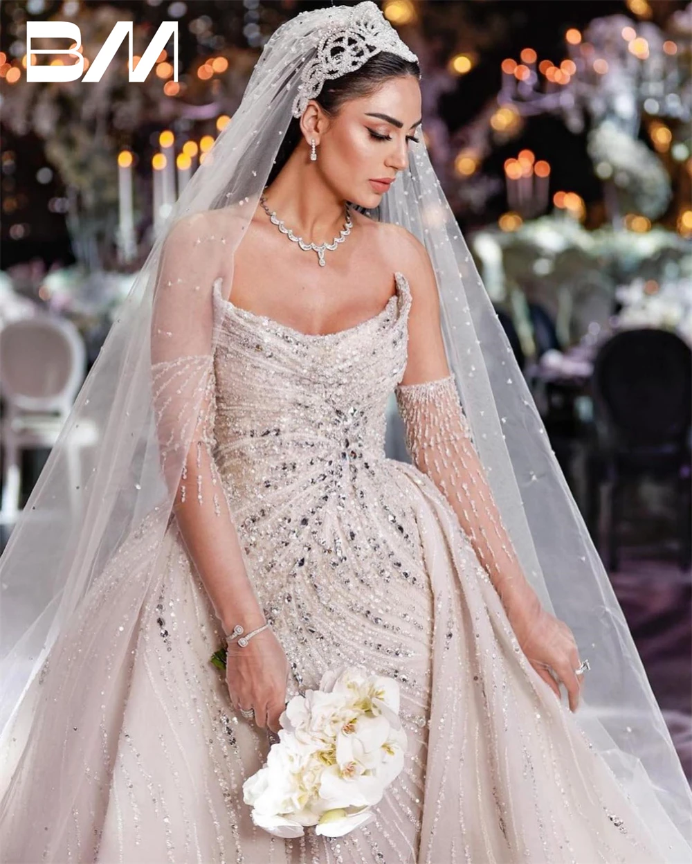 Strapless Beading A-Line Bride Dress Sequined Lace-up Back Wedding Dresses For Women 2023 Bridal Wedding Party Gown Robe
Strapless Beading A-Line Bride Dress Sequined Lace-up Back Wedding Dresses For Women 2023 Bridal Wedding Party Gown Robe