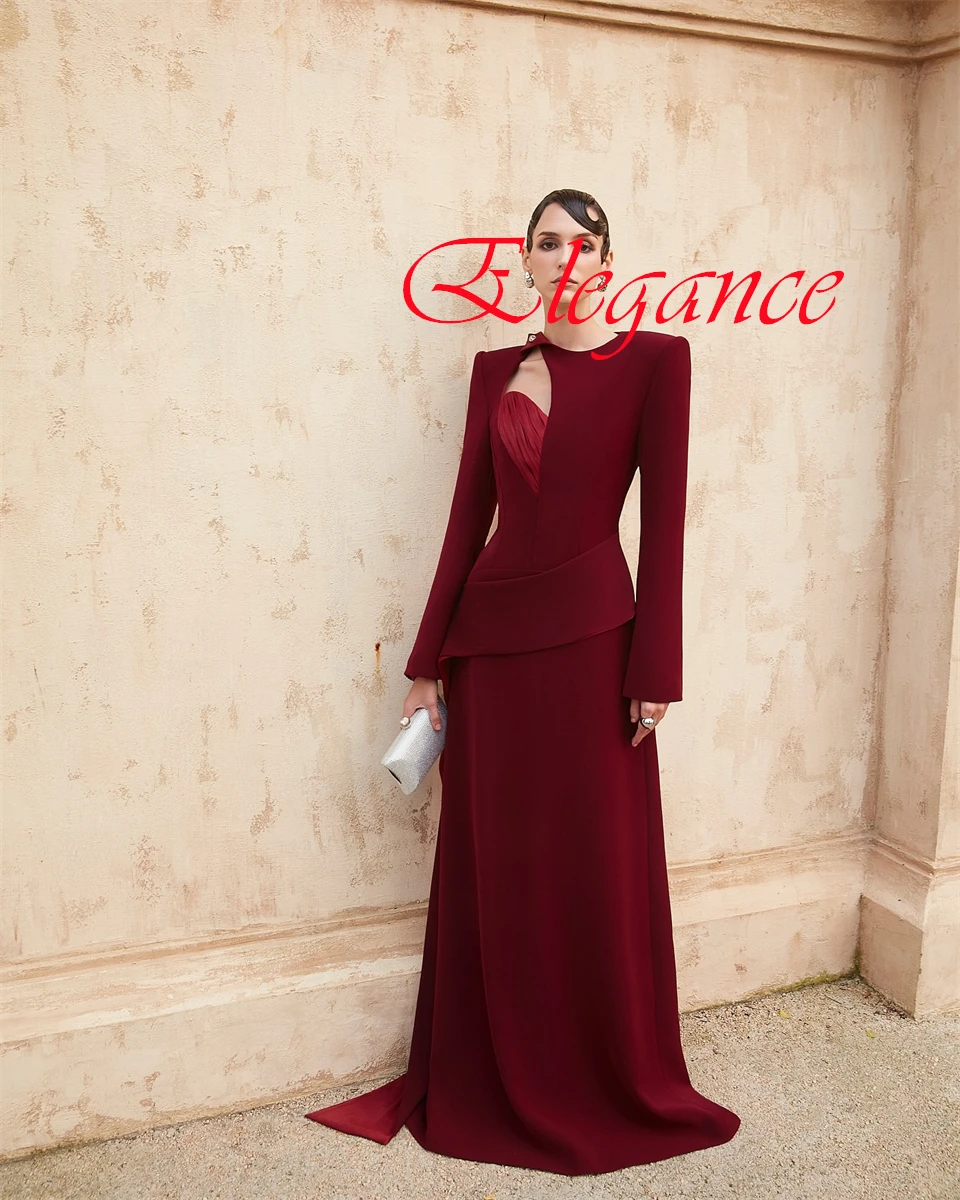 Customized Exquisite Burgundy Jersey Evening Dress Temperament Crew Neck Long Sleeves Zipper Back Special Occasion Gowns
Customized Exquisite Burgundy Jersey Evening Dress Temperament Crew Neck Long Sleeves Zipper Back Special Occasion Gowns