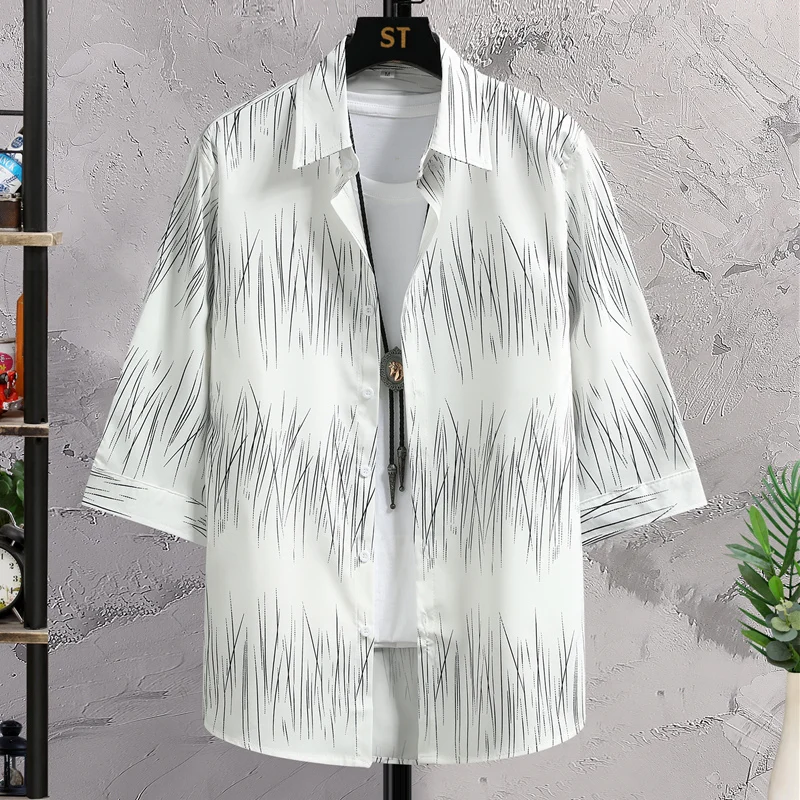 Ice Silk Seven-Quarter Sve Casual irt Men's Summer Faion Loose Fit irt Cool Sensation f Sve Korean Sle irt
Ice Silk Seven-Quarter Sve Casual irt Men's Summer Faion Loose Fit irt Cool Sensation f Sve Korean Sle irt