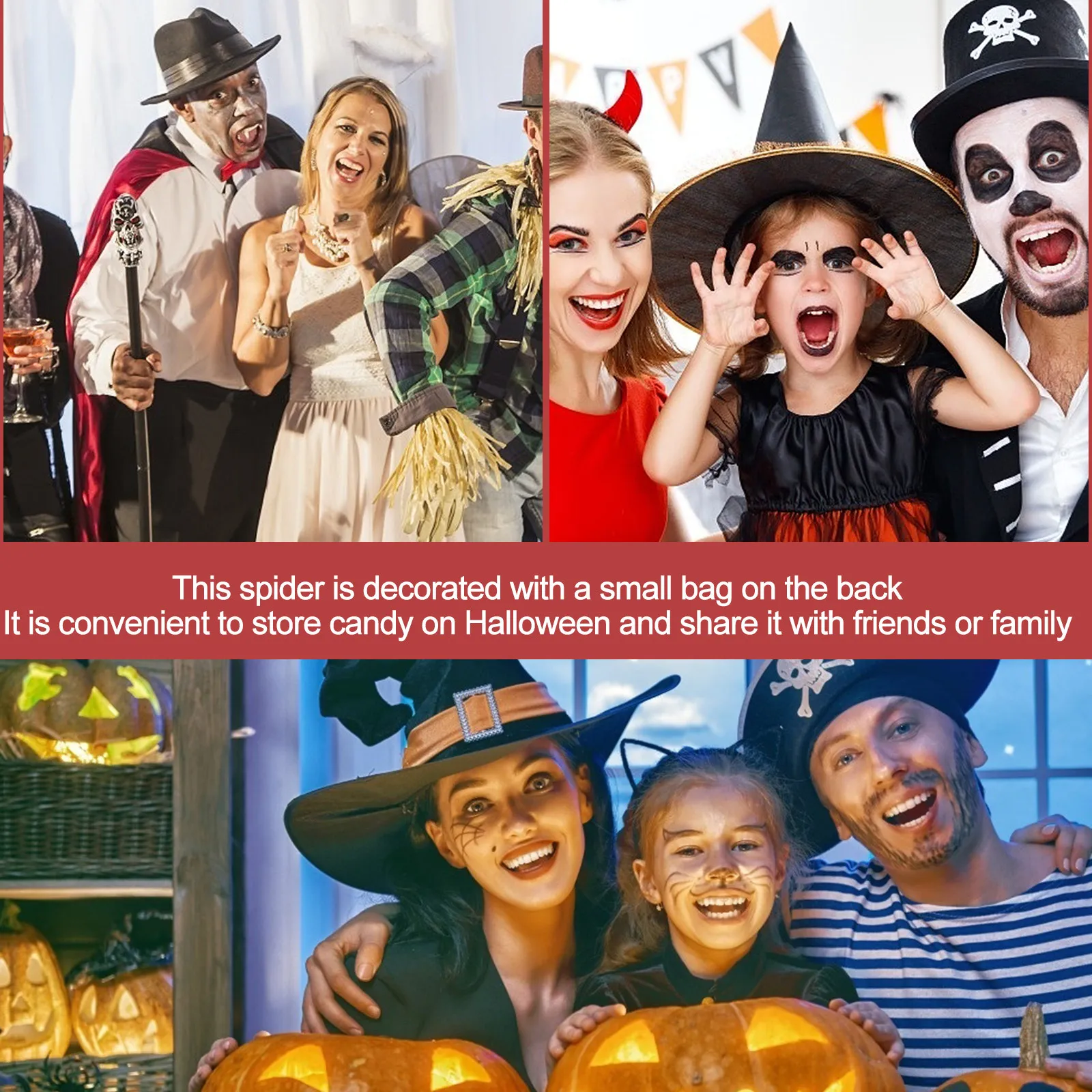 Рюкзак-паук на Хэллоуин для детей: реалистичный пушистый черный дизайн с гибкими ножками из проволоки, сумка для конфет, на два плеча
Рюкзак-паук на Хэллоуин для детей: реалистичный пушистый черный дизайн с гибкими ножками из проволоки, сумка для конфет, на два плеча