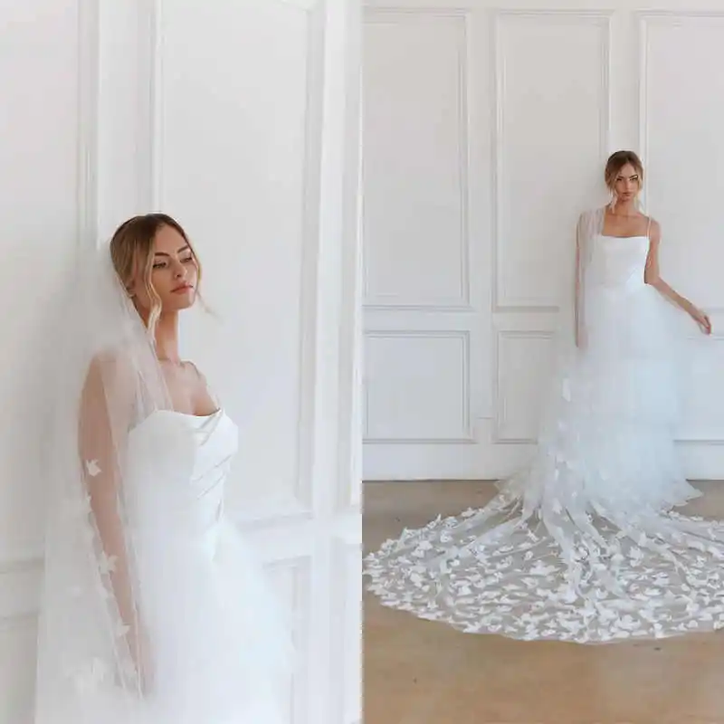 Gorgeous Wedding Veils One Layer 3D Flowers Veils Long Cathedral Length Bridal Veils With Comb Wedding Accessories Customized
Gorgeous Wedding Veils One Layer 3D Flowers Veils Long Cathedral Length Bridal Veils With Comb Wedding Accessories Customized