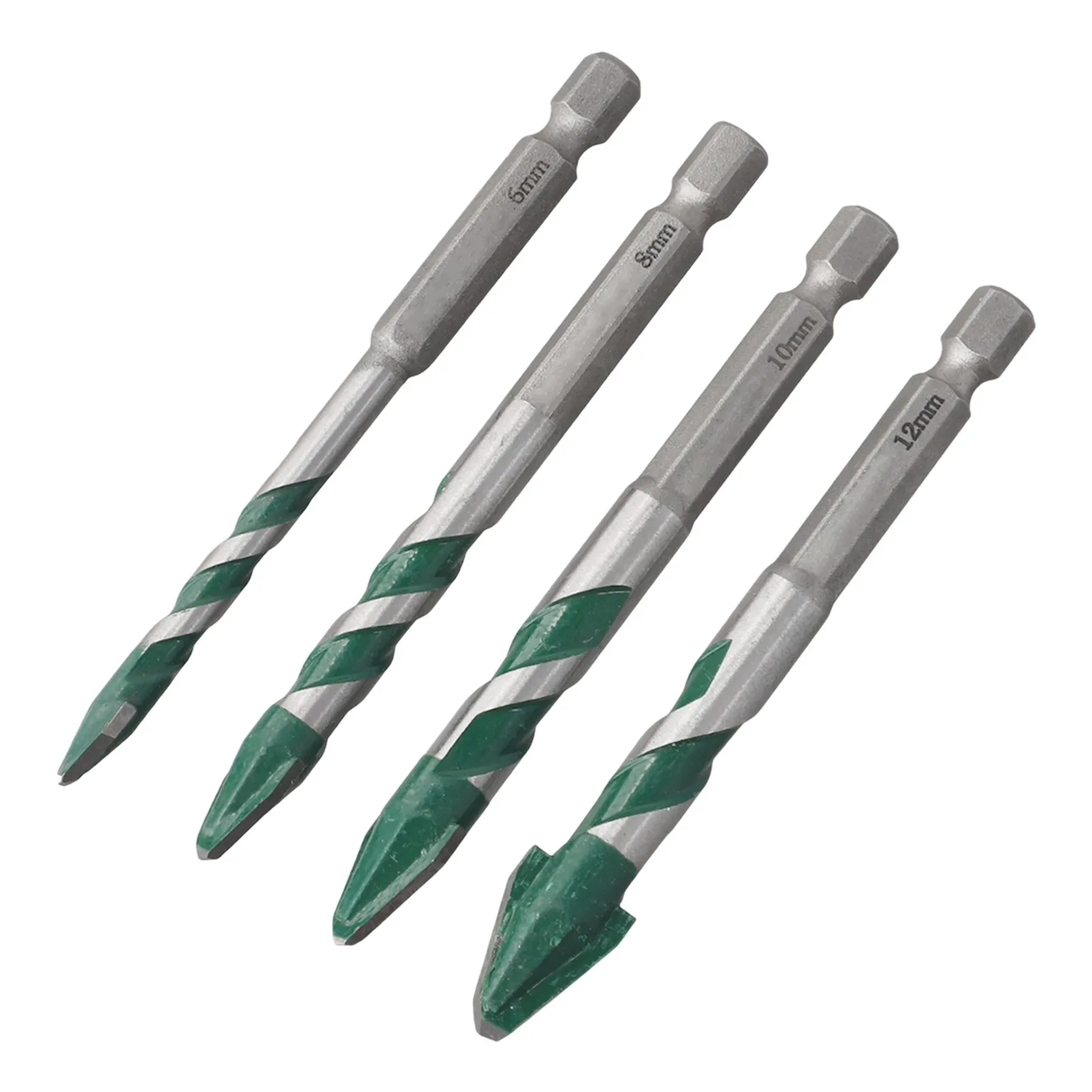 4pcs 6/8/10/12mm Drill Bits Hex Shank Eccentric Drill Bit Set Carbide Drilling For Wall Glass Wood Metal Tiles Concrete
4pcs 6/8/10/12mm Drill Bits Hex Shank Eccentric Drill Bit Set Carbide Drilling For Wall Glass Wood Metal Tiles Concrete