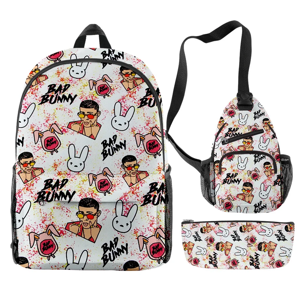 Harajuku Novelty Cool Bad Bunny 3D Print 3pcs/Set pupil School Bags Travel Laptop Backpack Chest Bag Pencil Case
Harajuku Novelty Cool Bad Bunny 3D Print 3pcs/Set pupil School Bags Travel Laptop Backpack Chest Bag Pencil Case