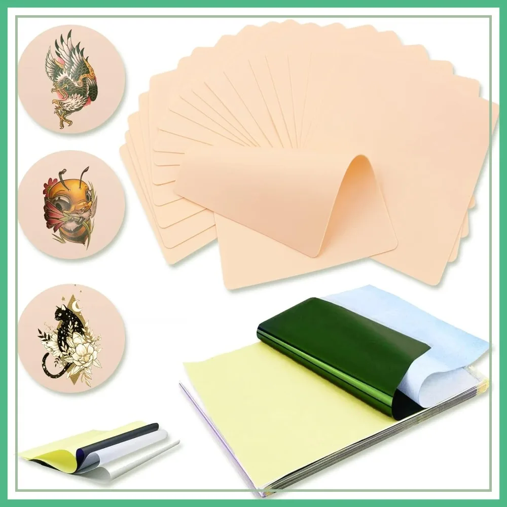20Pcs Tattoo Practice Skin Kit - 1mm Double Side Blank Skin with 10 Transfer Papers for Beginners & Artists
20Pcs Tattoo Practice Skin Kit - 1mm Double Side Blank Skin with 10 Transfer Papers for Beginners & Artists