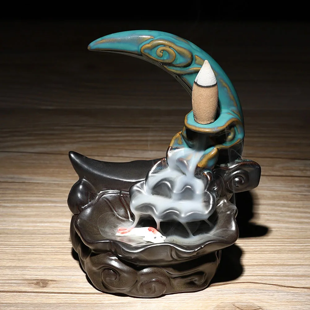 Ceramic Moon Figurine Incense Burner Relaxing Decor Fine Craftsmanship Ceramic Holder Waterfall
Ceramic Moon Figurine Incense Burner Relaxing Decor Fine Craftsmanship Ceramic Holder Waterfall