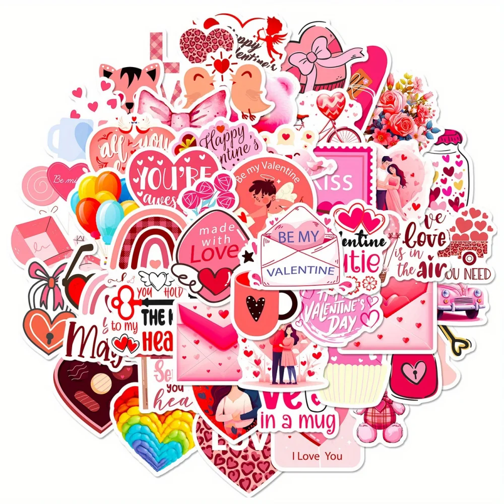 50PCS Sweet Romantic Valentine's Day Stickers | Self-Adhesive Paper Decor Decals for Stationery, Books, Water Bottles, Luggage,
50PCS Sweet Romantic Valentine's Day Stickers | Self-Adhesive Paper Decor Decals for Stationery, Books, Water Bottles, Luggage,