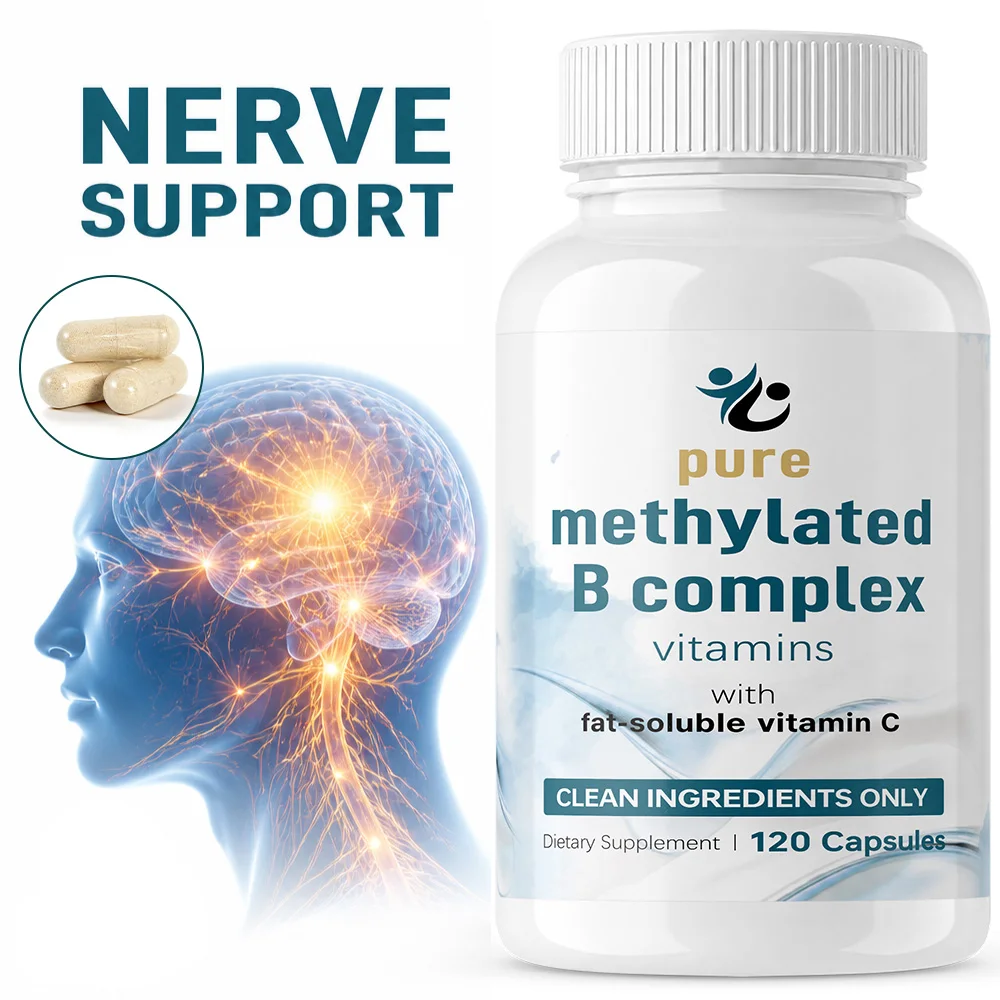 Methylated B Complex Capsules, 11-in-1 Methylfolate, B12, Thiamin, Inositol, Choline, Vitamin C, Clean Ingredients, Non-GMO
Methylated B Complex Capsules, 11-in-1 Methylfolate, B12, Thiamin, Inositol, Choline, Vitamin C, Clean Ingredients, Non-GMO