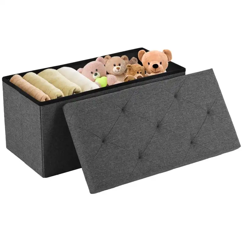30 Inches Folding Storage Ottoman Bench, Storage Chest, Foot Rest Stool, Bedroom Bench with Storage, Gray
30 Inches Folding Storage Ottoman Bench, Storage Chest, Foot Rest Stool, Bedroom Bench with Storage, Gray