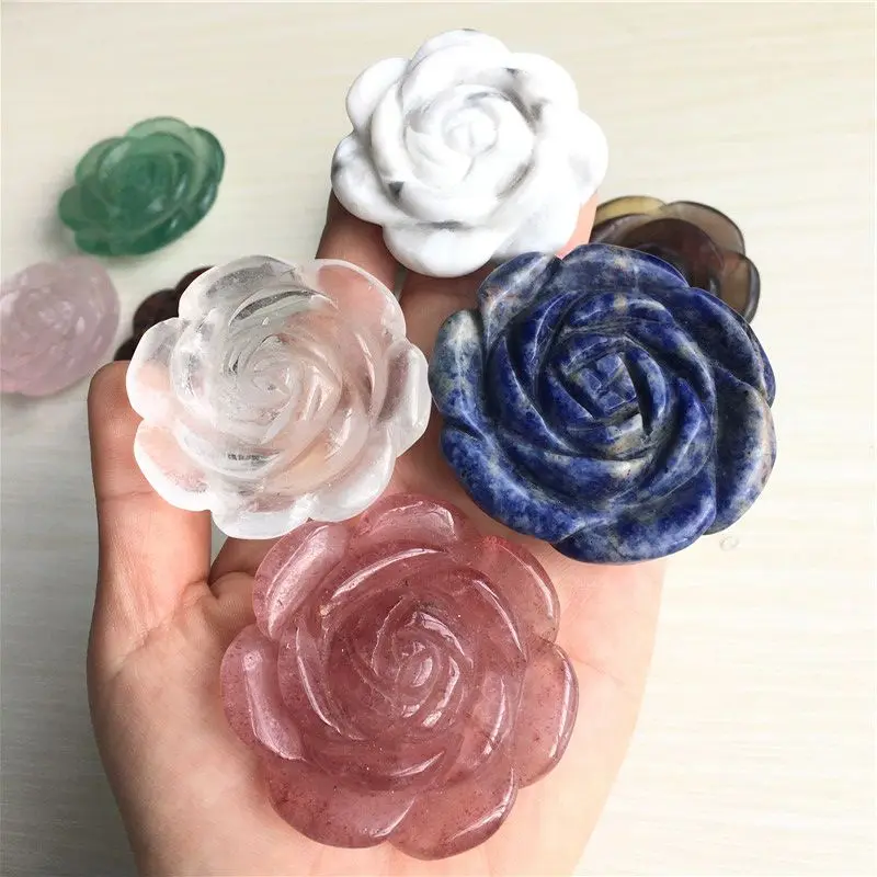 Natural Crystal Rose Flower Shaped Stones Hand Carved Crystal Flowers Healing Stones Room Decor
Natural Crystal Rose Flower Shaped Stones Hand Carved Crystal Flowers Healing Stones Room Decor