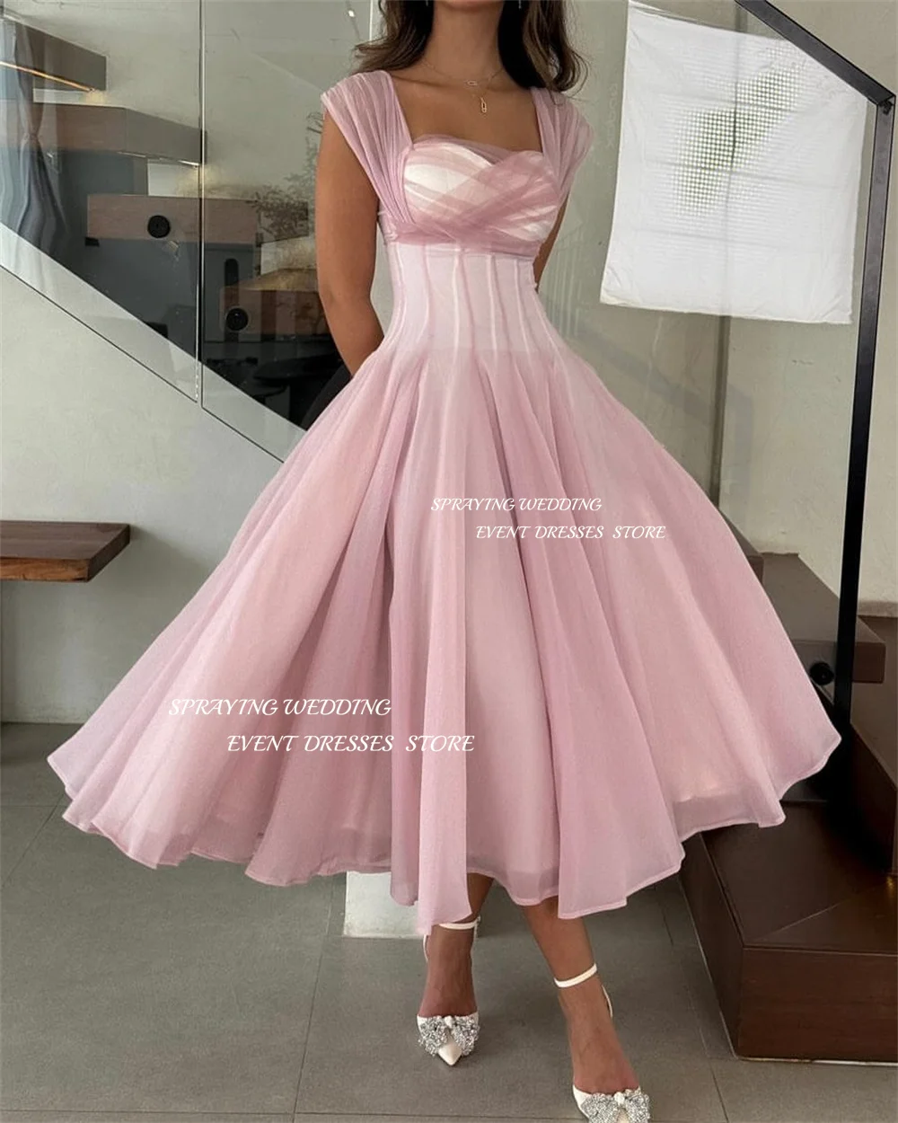 SPRAYING Fairy Purple Evening Dresses Sweetheart Strap Party Dress A line Tea Length Dubai Formal Occasional Dress Customized
SPRAYING Fairy Purple Evening Dresses Sweetheart Strap Party Dress A line Tea Length Dubai Formal Occasional Dress Customized