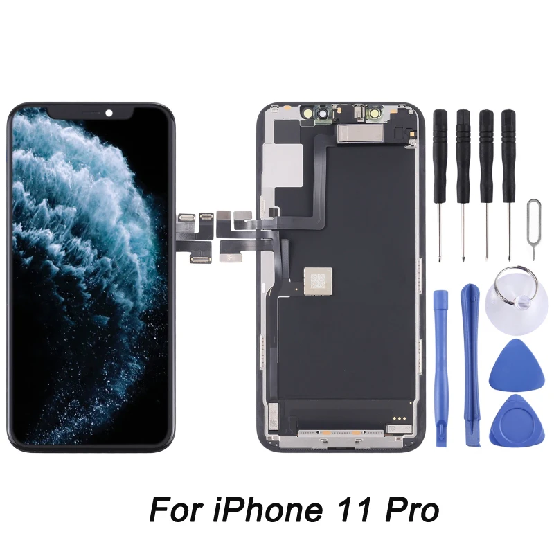 Original LCD Screen and Digitizer Full Assembly with Earpiece Speaker Flex Cable for iPhone 11 Pro
Original LCD Screen and Digitizer Full Assembly with Earpiece Speaker Flex Cable for iPhone 11 Pro