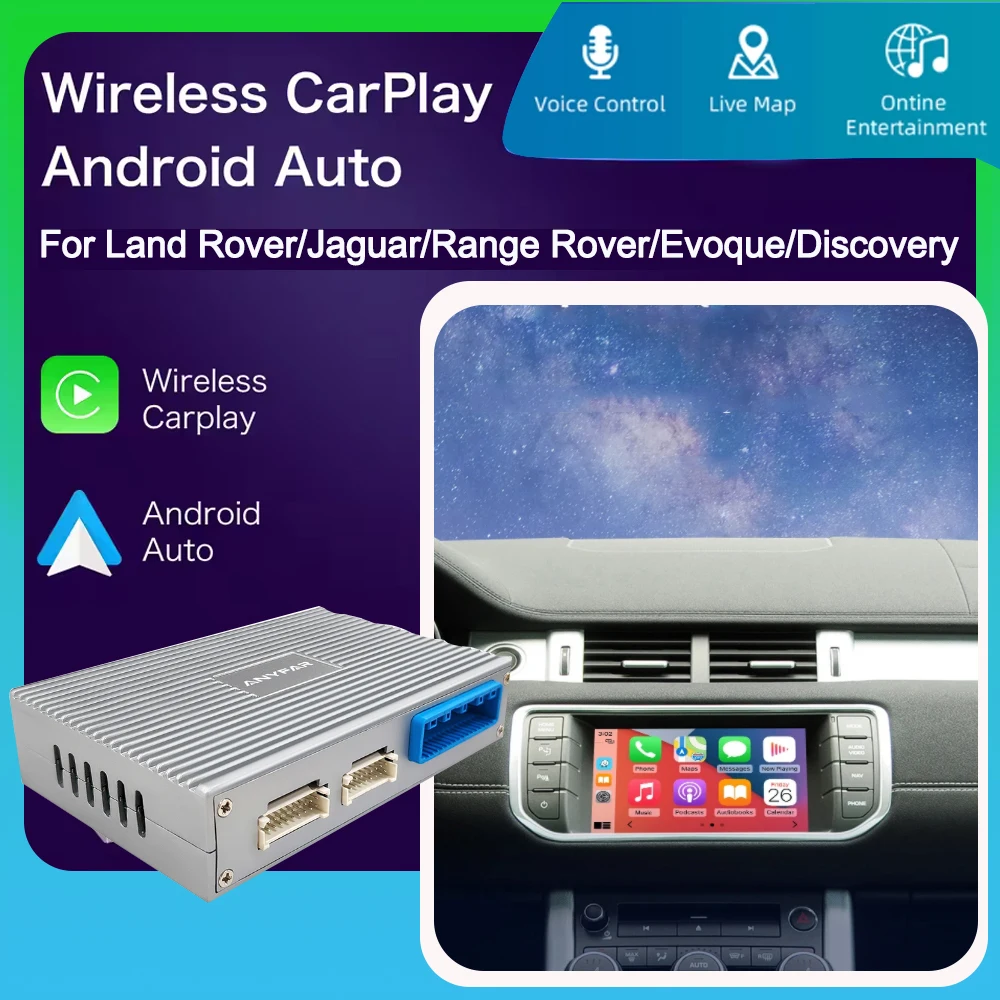 ANYFAR Wireless Carplay Android Auto Fits For Land Rover Jaguar Bosch Discovery4 Evoque Freelander2 XE XF XJL Decorder
ANYFAR Wireless Carplay Android Auto Fits For Land Rover Jaguar Bosch Discovery4 Evoque Freelander2 XE XF XJL Decorder