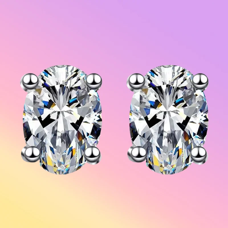 Birthday Gift Girl 18K White Gold 0.5/1/2ct Oval Cut Moissanite Diamond D Color Earplug Stud Earrings Women Wedding Fine Jewelry
Birthday Gift Girl 18K White Gold 0.5/1/2ct Oval Cut Moissanite Diamond D Color Earplug Stud Earrings Women Wedding Fine Jewelry