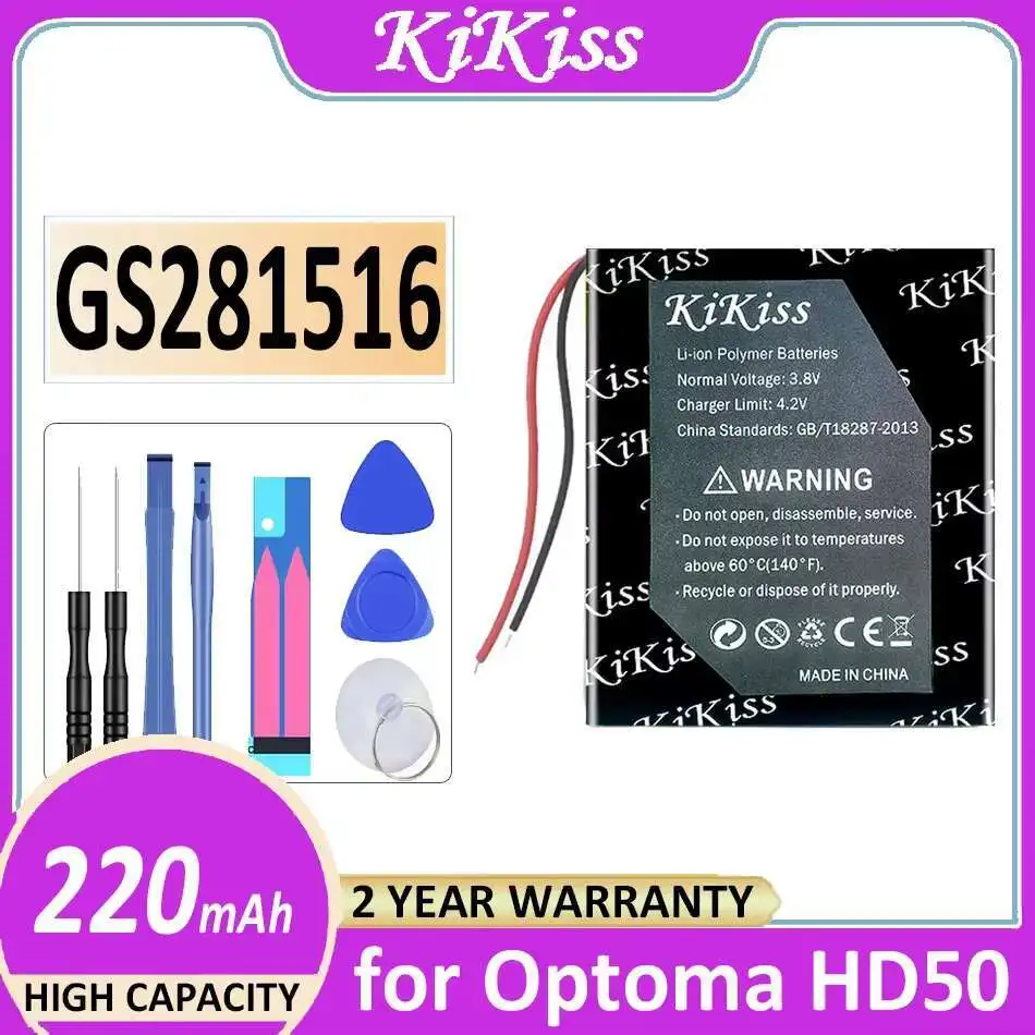 220Mah High Performance GS281516 For Optoma HD50 Projector Glasses Headset Battery Environmentally Friendly
220Mah High Performance GS281516 For Optoma HD50 Projector Glasses Headset Battery Environmentally Friendly