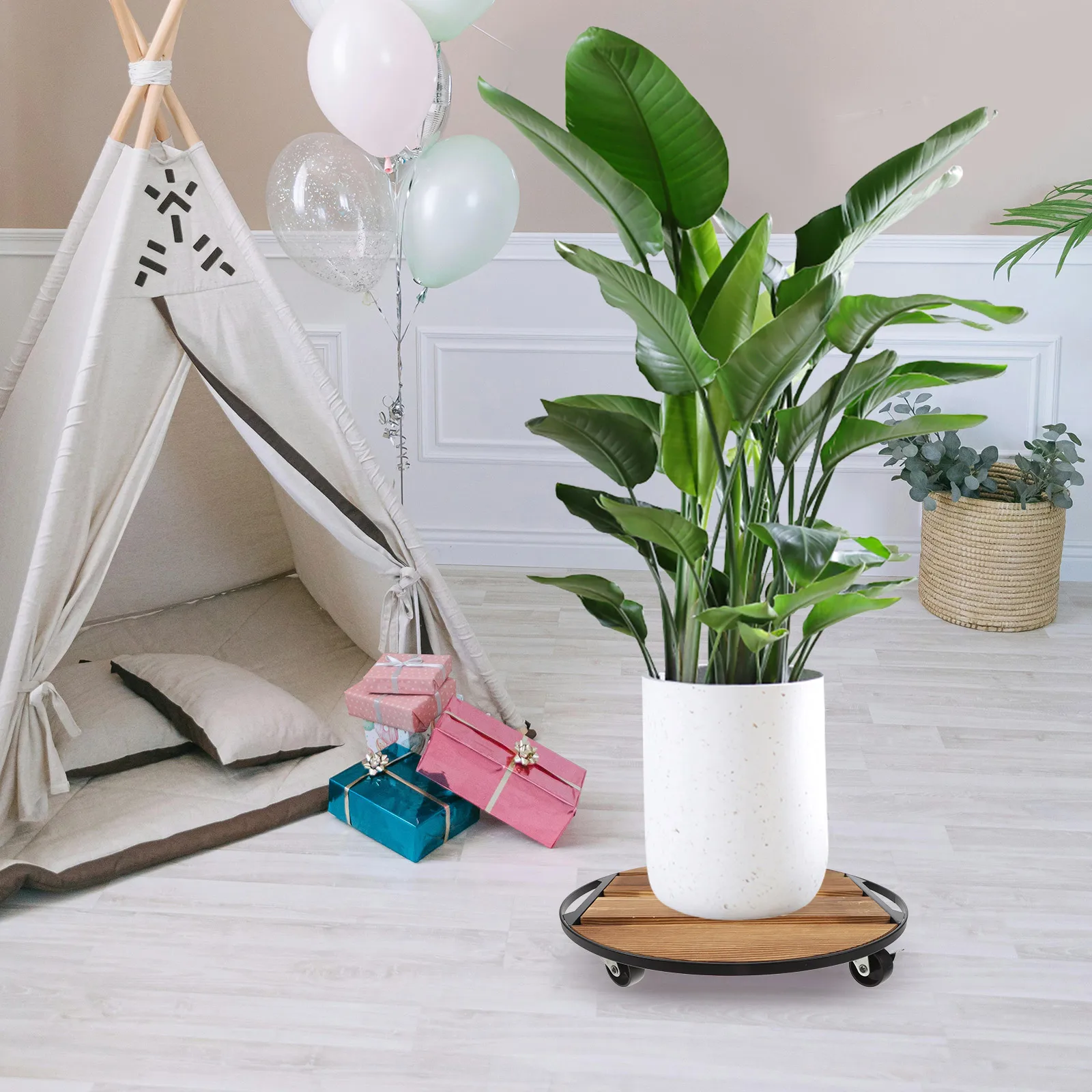 Flower Pot Base Dolly Wheels Round Tray Heavy Duty Wooden Plant Stand Trolley Outdoor Indoor Garden Patio Holder Movable Rack
Flower Pot Base Dolly Wheels Round Tray Heavy Duty Wooden Plant Stand Trolley Outdoor Indoor Garden Patio Holder Movable Rack