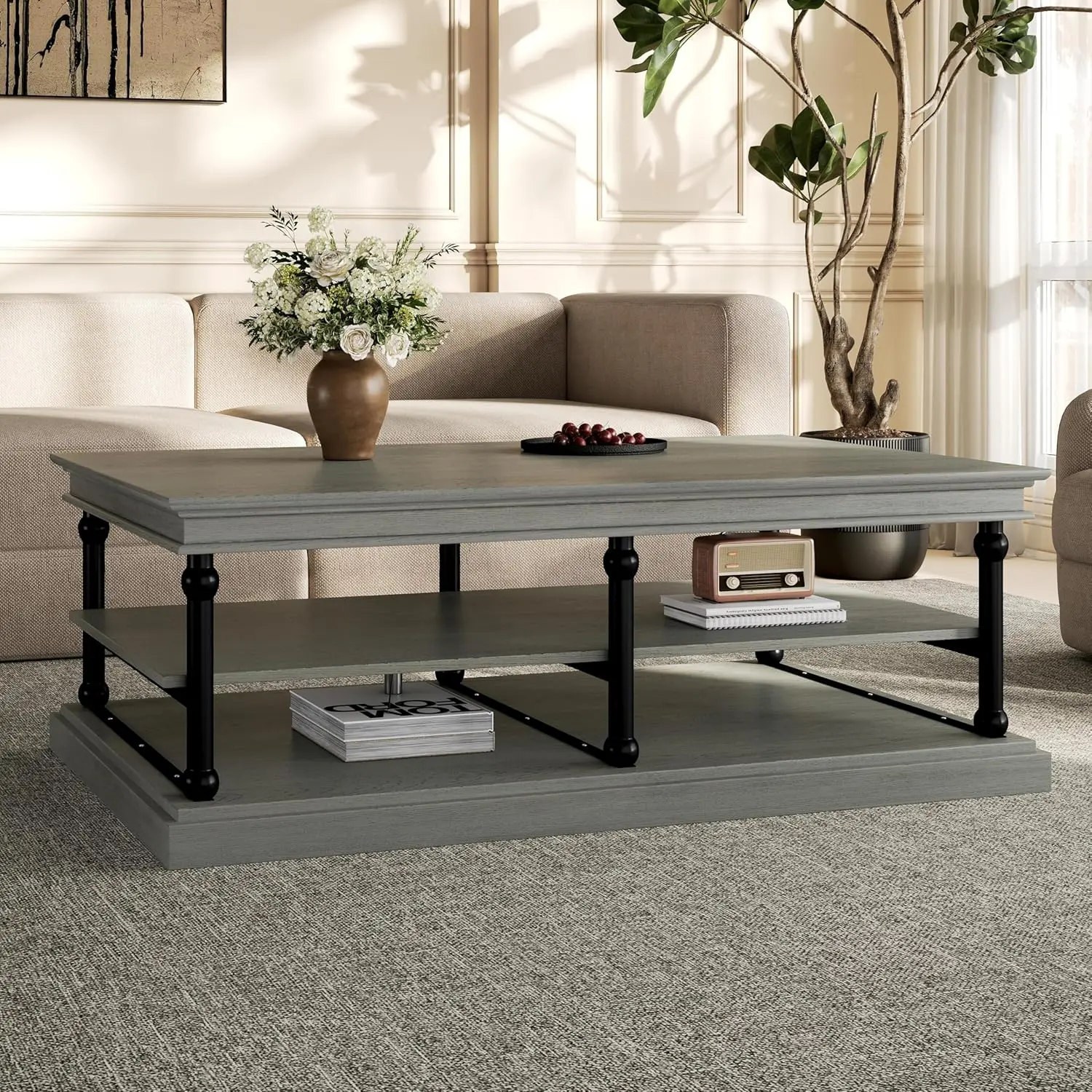Oner Living Room Coffee Table with Spacious 2-Tier Design, Modern Rubberwood Rectangular Side Table, Multifunctional Accent Tabl
Oner Living Room Coffee Table with Spacious 2-Tier Design, Modern Rubberwood Rectangular Side Table, Multifunctional Accent Tabl