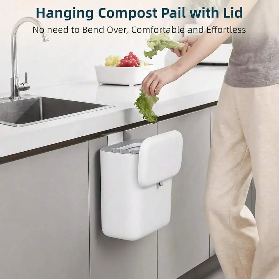 7L Hanging Compost Pail With Lid Under Sink Trash Can For Kitchen Bathroom
7L Hanging Compost Pail With Lid Under Sink Trash Can For Kitchen Bathroom