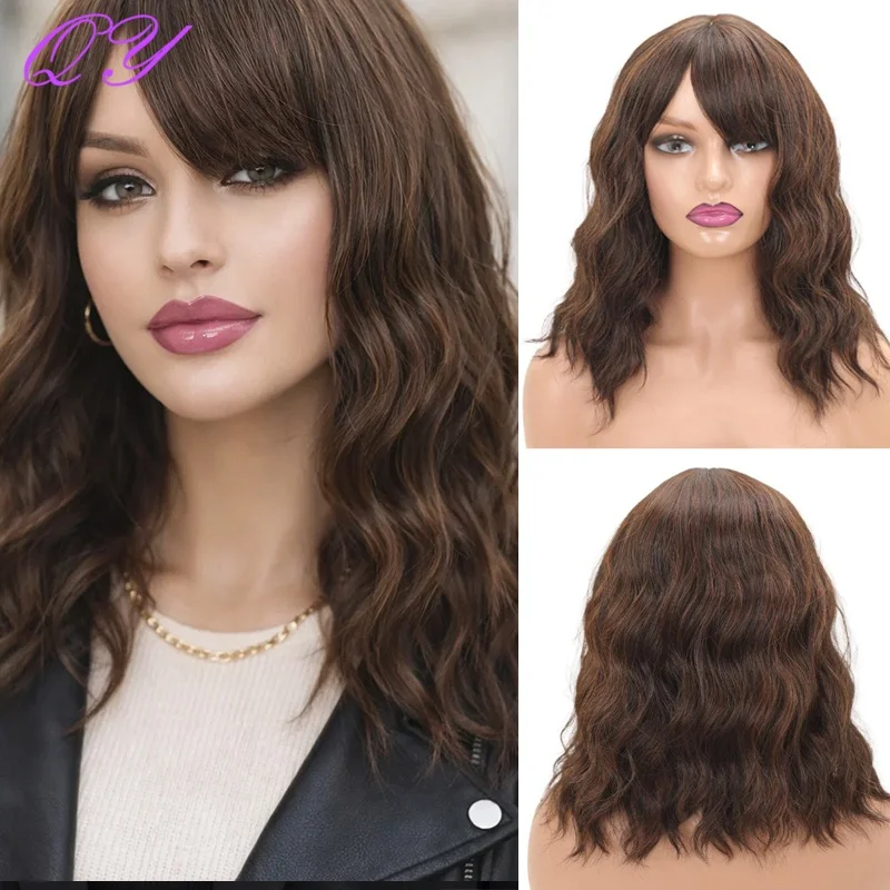 Synthetic Natural Brown Wavy Wig With Bangs Heat Resistant Hair For Women Daily Cosplay Wear
Synthetic Natural Brown Wavy Wig With Bangs Heat Resistant Hair For Women Daily Cosplay Wear
