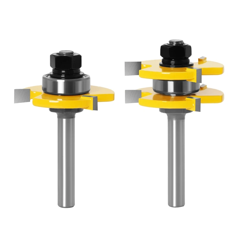 2 Pc 8Mm Shank High Quality Tongue & Groove Joint Assembly Router Bit Set 3/4 Inch Stock Wood Cutting Tool
2 Pc 8Mm Shank High Quality Tongue & Groove Joint Assembly Router Bit Set 3/4 Inch Stock Wood Cutting Tool