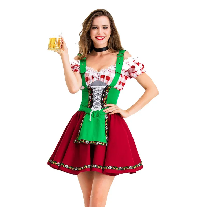 German Oktoberfest Costume Girls Carnival Role Play Beer Club Girl Sexy Waitress Dress Red Green Plaid Bavaria Dresses Short
German Oktoberfest Costume Girls Carnival Role Play Beer Club Girl Sexy Waitress Dress Red Green Plaid Bavaria Dresses Short