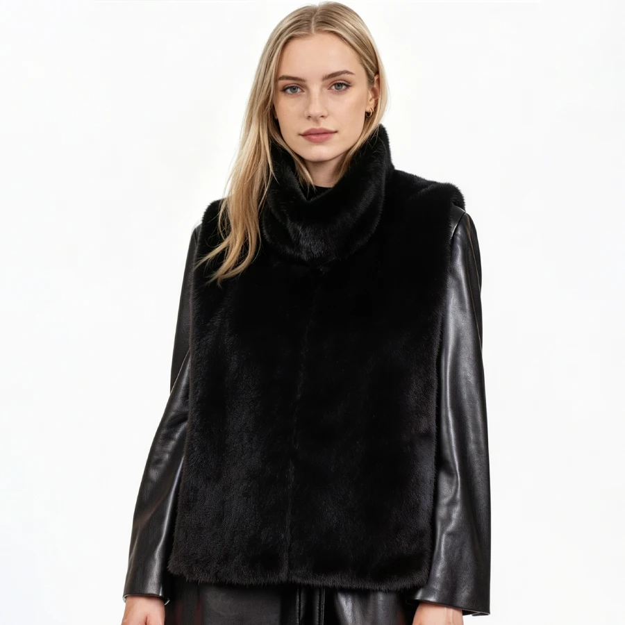 Real Black Rabbit Fur Frontshirt Genuine Fur Shawl Turtleneck Collar Furry Jacket High Quality Natural Fur Wrap For Women
Real Black Rabbit Fur Frontshirt Genuine Fur Shawl Turtleneck Collar Furry Jacket High Quality Natural Fur Wrap For Women