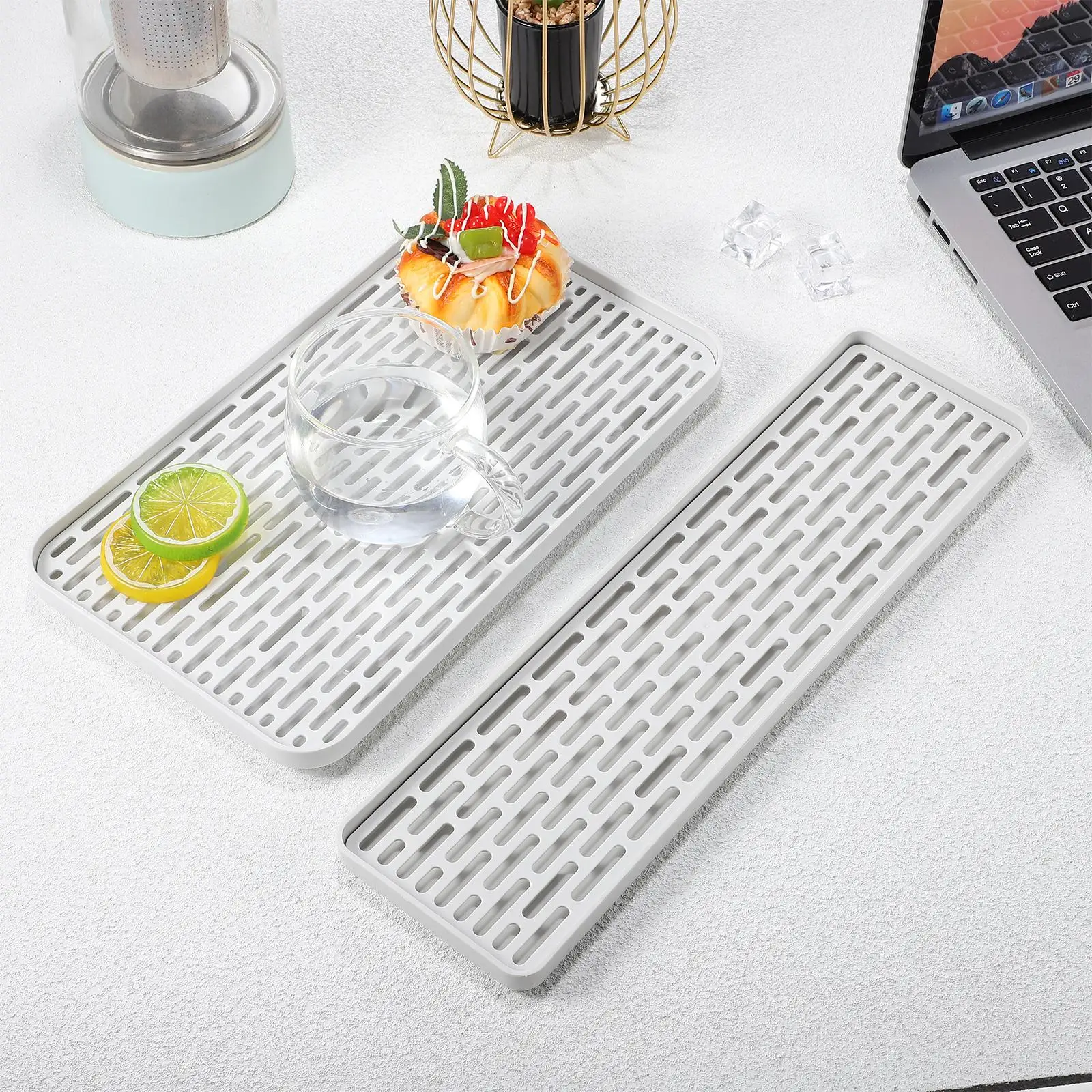 2 Pcs Drainer Tray 38x10.5x2cm Dish Drying Rack Counter Mat Plastic Kitchen Storage Solution Small Size Easy Cleaning Hollow
2 Pcs Drainer Tray 38x10.5x2cm Dish Drying Rack Counter Mat Plastic Kitchen Storage Solution Small Size Easy Cleaning Hollow