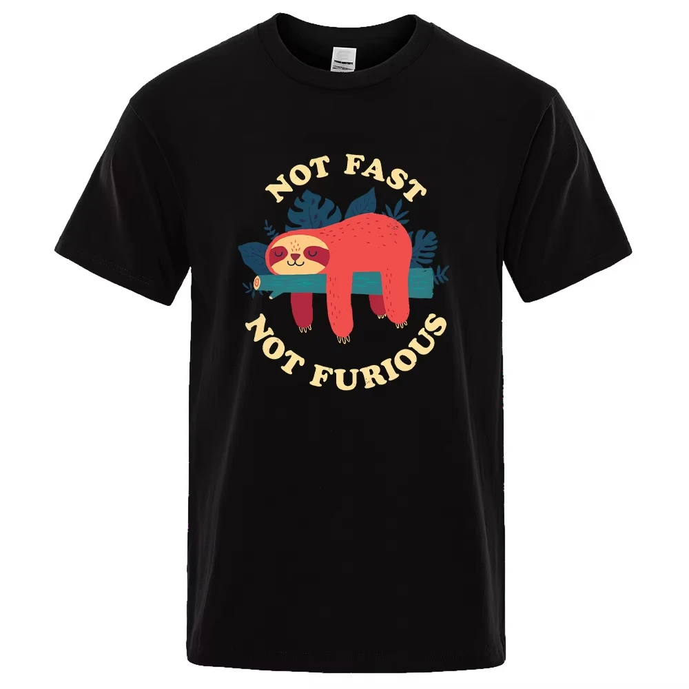 Not Fast Not Furious Sloth Cute Print Men Women Tee Shirts Breathable Tops Street Fashion T-shirt Women Casual Summer T Shirts
Not Fast Not Furious Sloth Cute Print Men Women Tee Shirts Breathable Tops Street Fashion T-shirt Women Casual Summer T Shirts