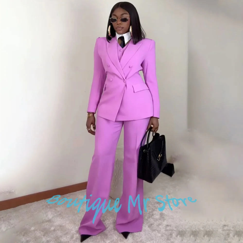 Elegant Women's Lavender Suits Double Breasted Tailored Set 3 Piece Jacket Vest Pants High Quality Formal Party Outerwears
Elegant Women's Lavender Suits Double Breasted Tailored Set 3 Piece Jacket Vest Pants High Quality Formal Party Outerwears