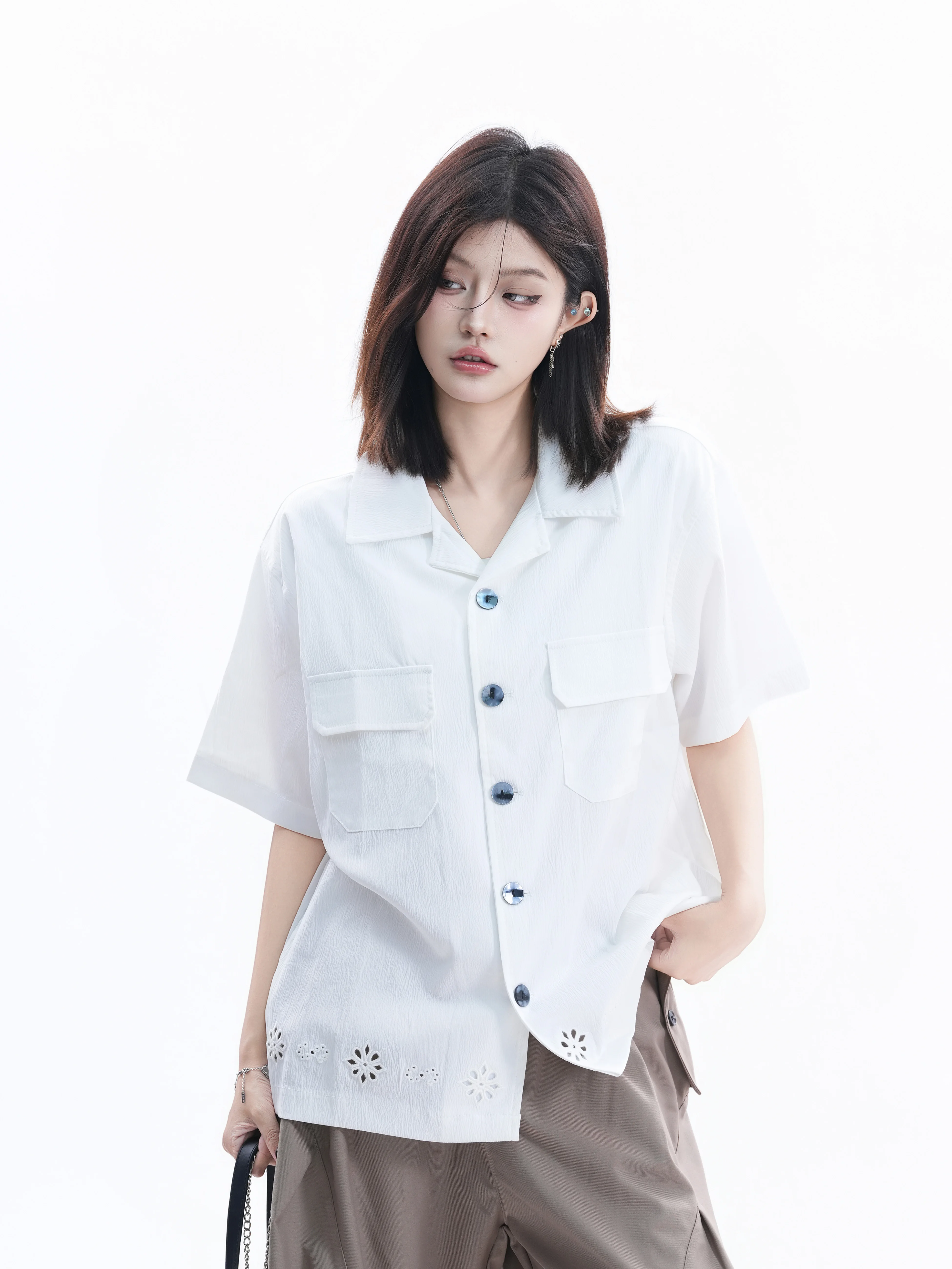 American Style Sweet And Spicy Short Sleeve T-Shirt Women's Hollow out Loose Shirt Couple's Fashion Summer Casual Blouse
American Style Sweet And Spicy Short Sleeve T-Shirt Women's Hollow out Loose Shirt Couple's Fashion Summer Casual Blouse