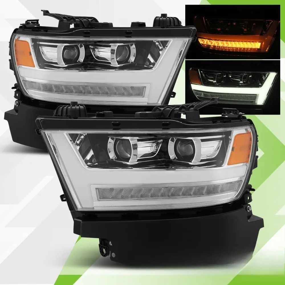 For 2019 2020 Dodge Ram 1500 LED DRL Sequential Projector Chrome Headlights
For 2019 2020 Dodge Ram 1500 LED DRL Sequential Projector Chrome Headlights