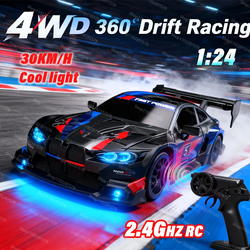 New 4WD 1:24 Scale RC Drift Car 2.4GHz 30KM/H High Speed M4 Racing Sport Toy Car LED Lights with Extra Tires Toy Kid Adult Gifts
New 4WD 1:24 Scale RC Drift Car 2.4GHz 30KM/H High Speed M4 Racing Sport Toy Car LED Lights with Extra Tires Toy Kid Adult Gifts