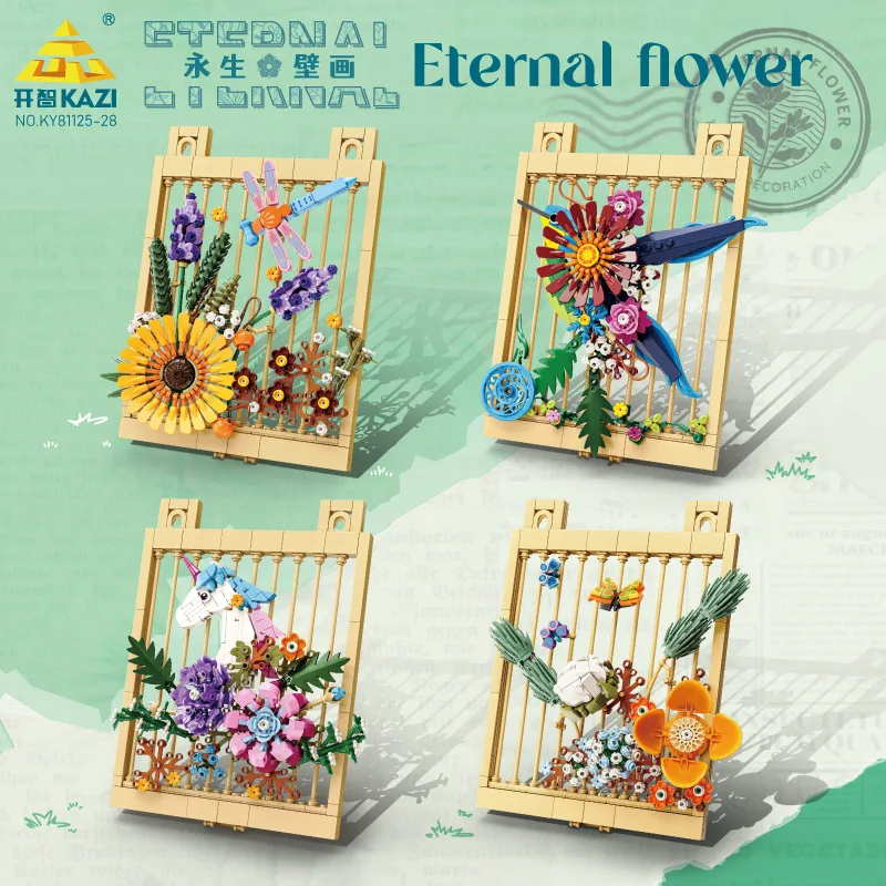 Building block assembly floral mural -4 styles to choose from, 3D eternal flower building block set exclusive to the living room
Building block assembly floral mural -4 styles to choose from, 3D eternal flower building block set exclusive to the living room